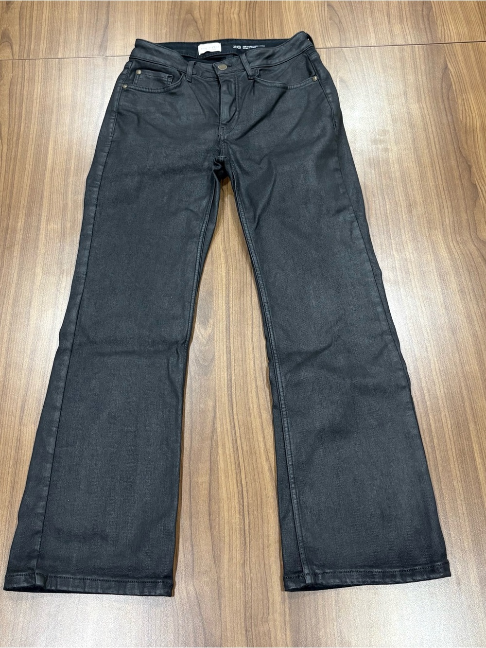 Anthropologie Pilcro Coated Bootcut Flare Jeans Black EUC Size 28